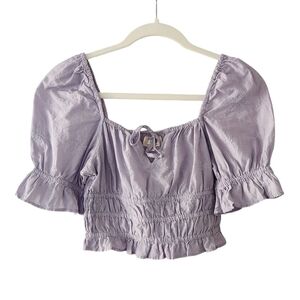 Dizzy Lizzy Lavender Puff Sleeve Top XS
